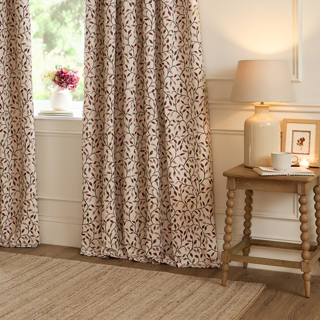 CERVINO PENCIL PLEAT CURTAINS DAMSON