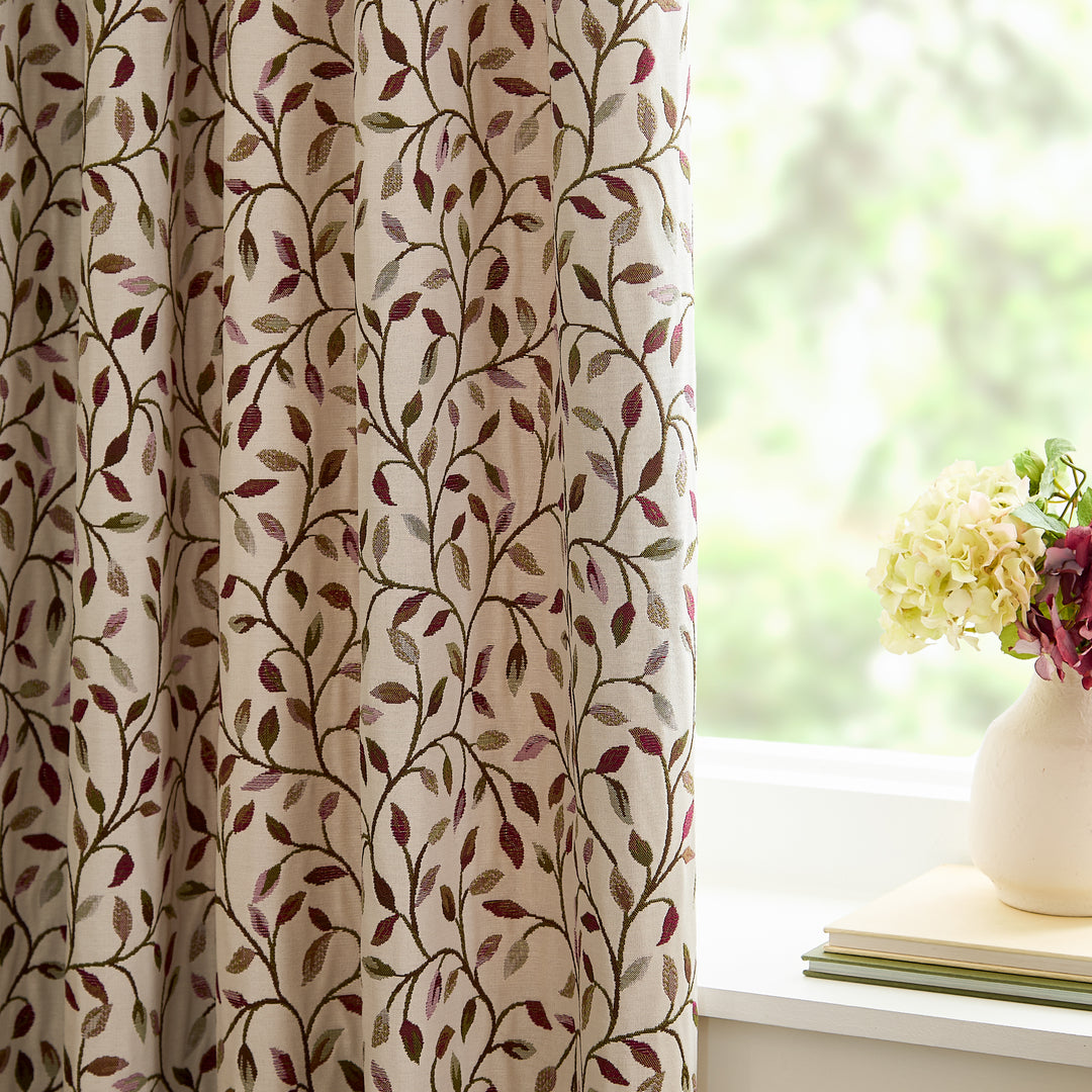 CERVINO PENCIL PLEAT CURTAINS DAMSON
