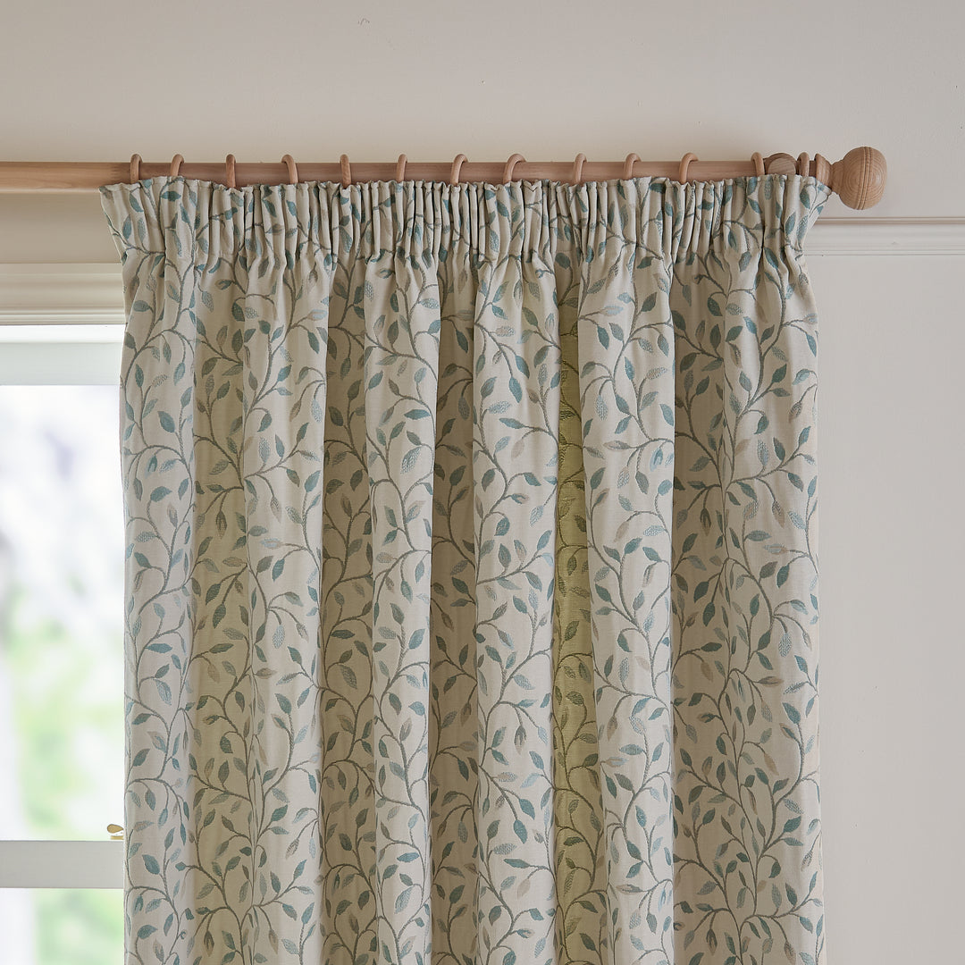 CERVINO PENCIL PLEAT CURTAINS DUCK EGG