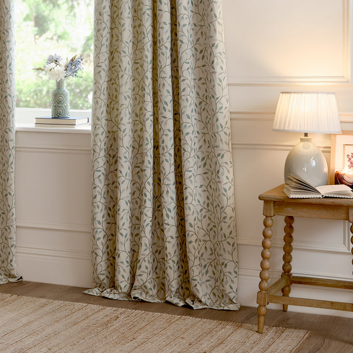 CERVINO PENCIL PLEAT CURTAINS DUCK EGG