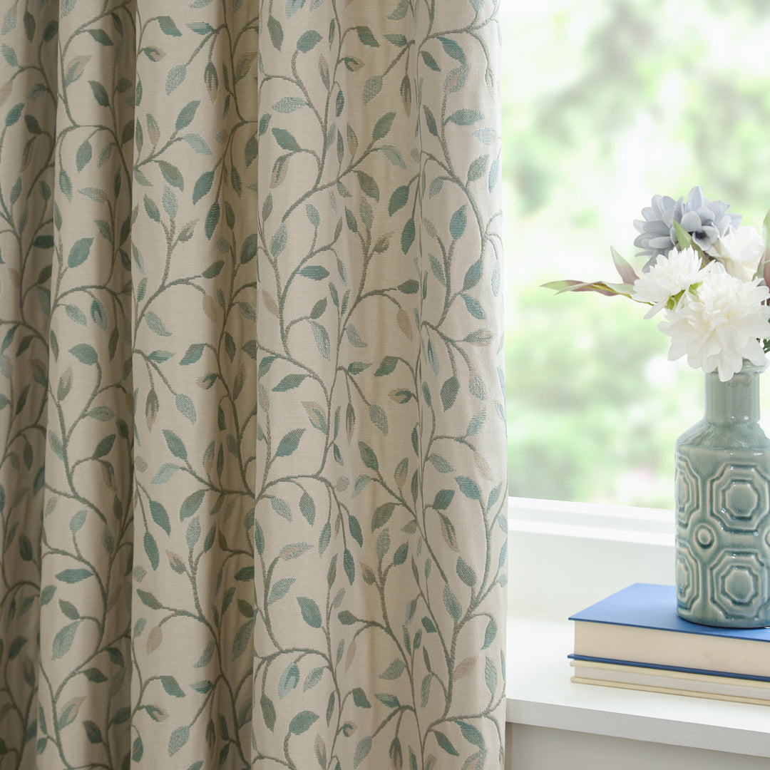 CERVINO PENCIL PLEAT CURTAINS DUCK EGG