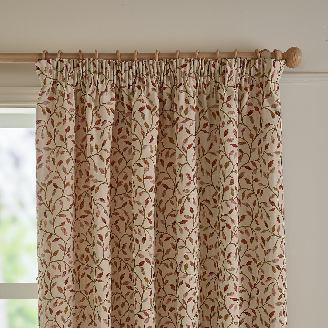 CERVINO PENCIL PLEAT CURTAINS REDNUT