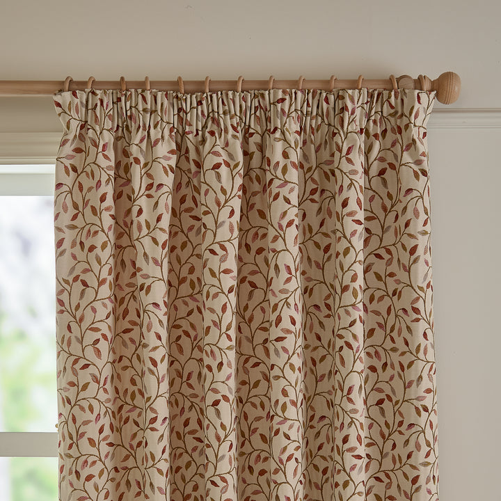 CERVINO PENCIL PLEAT CURTAINS REDNUT