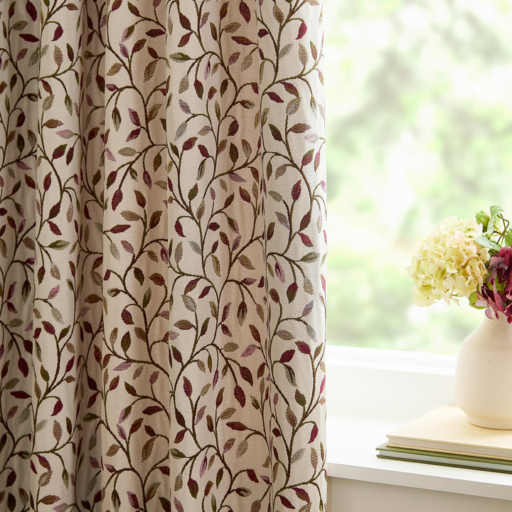 Cervino 117x183 Pencil Pleat Curtains Damson - image 5
