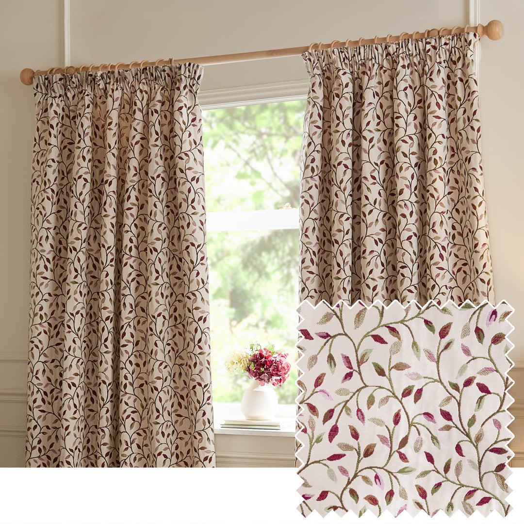 Cervino 117x183 Pencil Pleat Curtains Damson