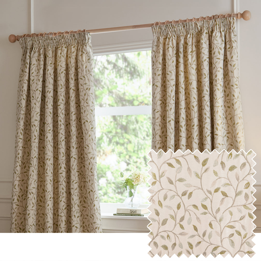 Cervino 117x183 Pencil Pleat Curtains Lichen