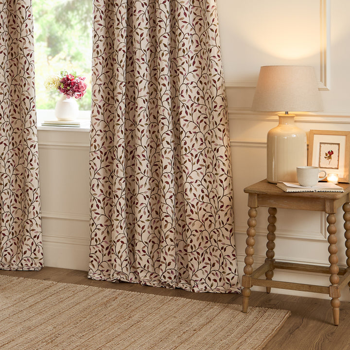Cervino 168x183 Pencil Pleat Curtains Damson - image 4