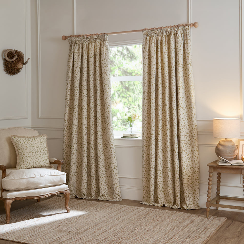 Cervino 168x229 Pencil Pleat Curtains Lichen - image 2