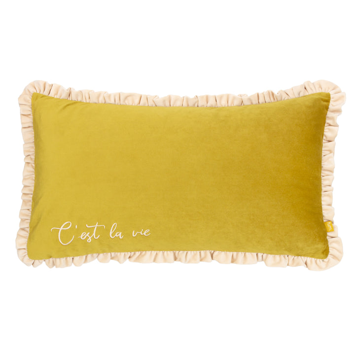CEST LA VIE 30X50 CUSHION CASE GREEN