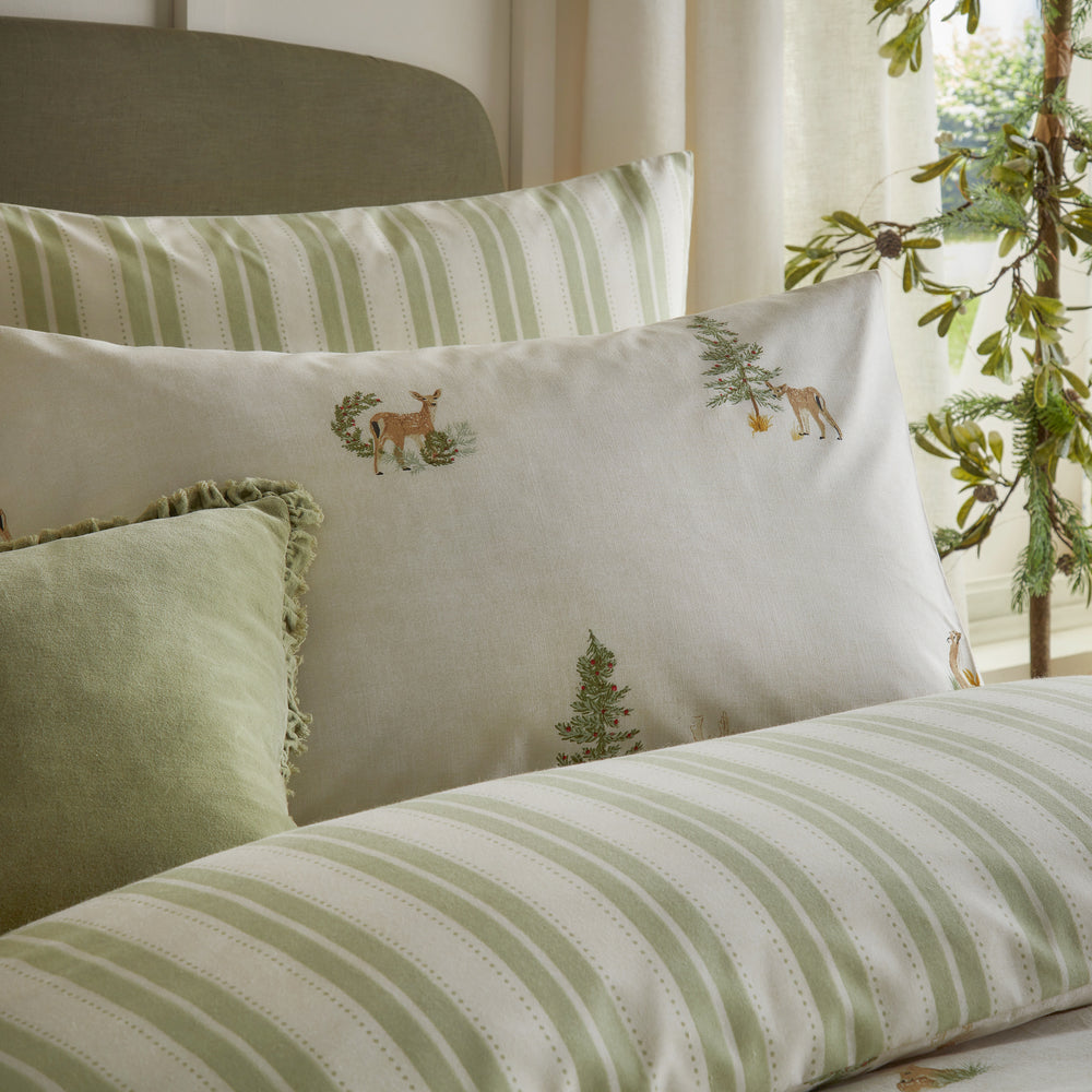 Charlecote Double Duvet Set Green/Natural - image 2