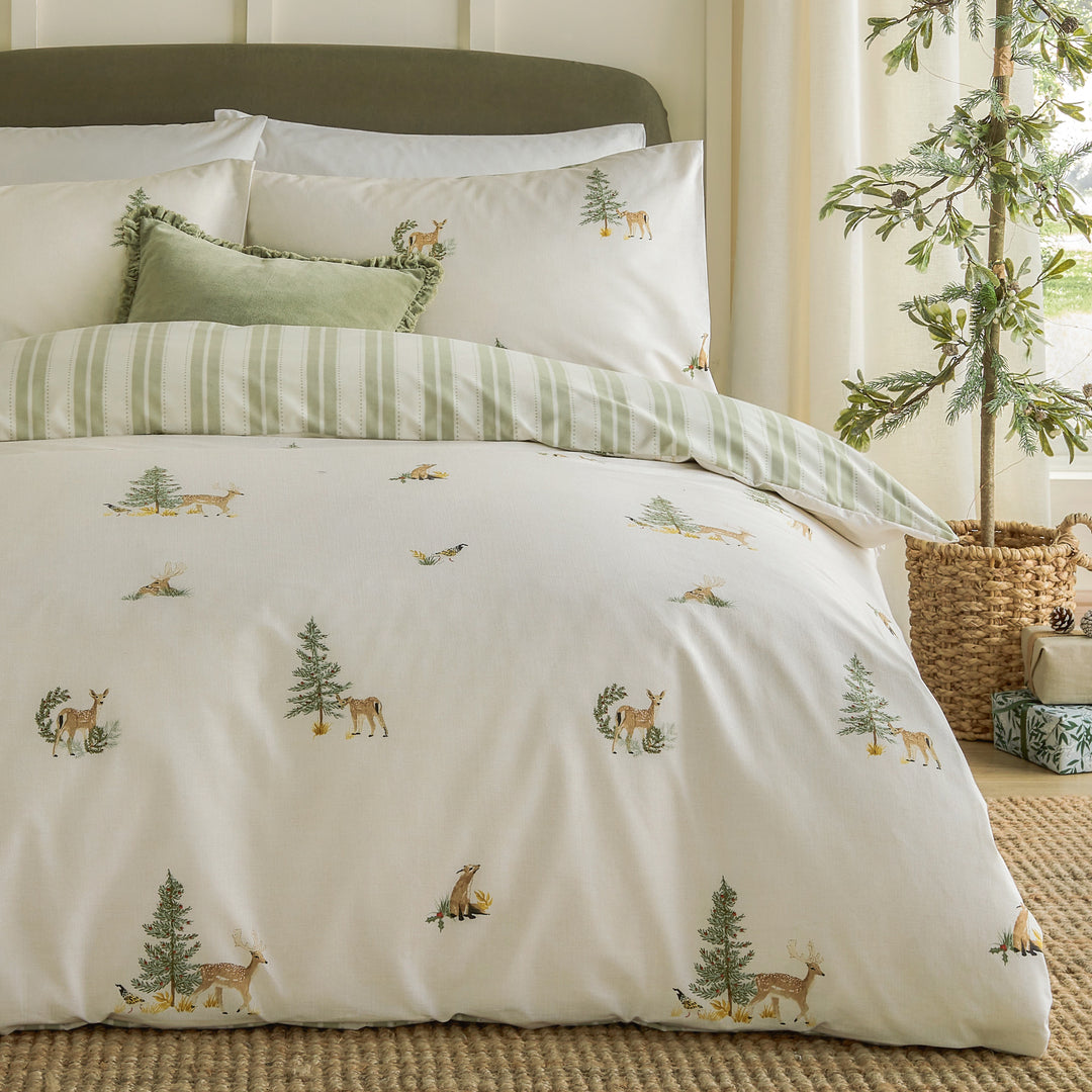 Charlecote Double Duvet Set Green/Natural - image 3