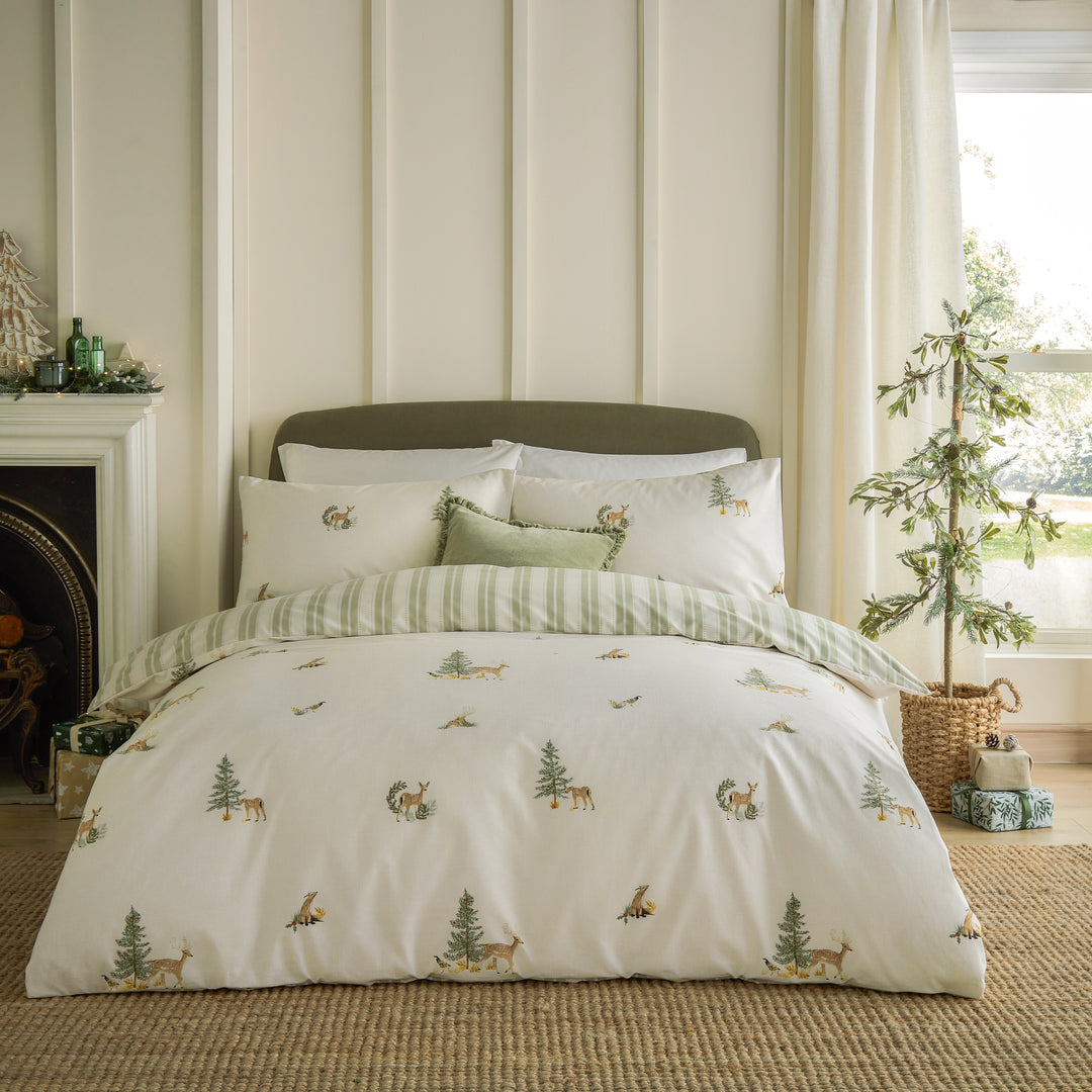 Charlecote King Size Duvet Set Green/Natural