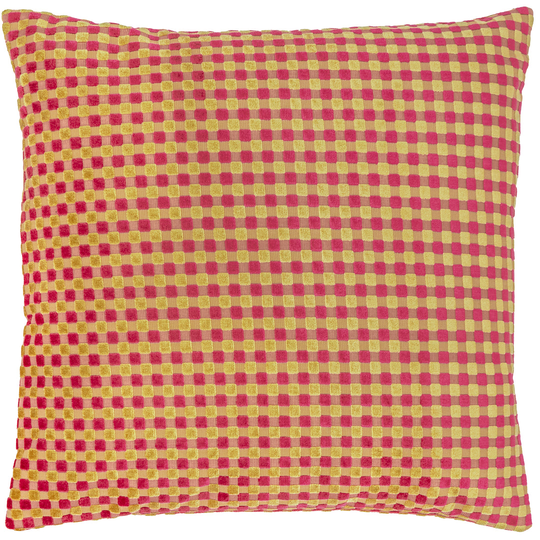 Checkered 45x45 Cushion Case Hot Pink
