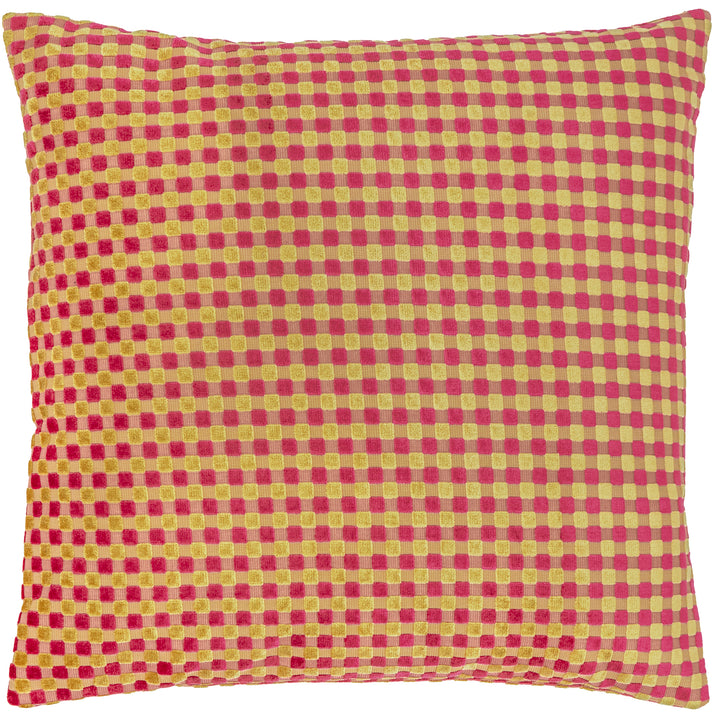 Checkered 45x45 Cushion Case Hot Pink
