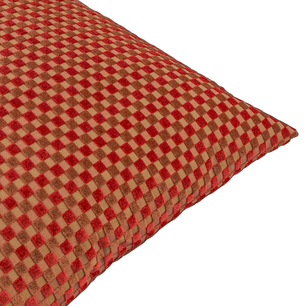 Checkered 45x45 Cushion Case Maroon - image 2