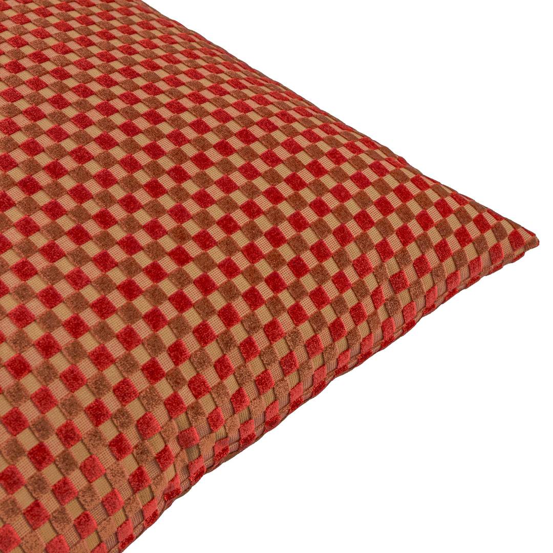 Checkered 45x45 Cushion Case Maroon - image 2