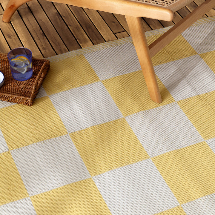 CHECKERBOARD 120X180 OUTDOOR RUG YELLOW
