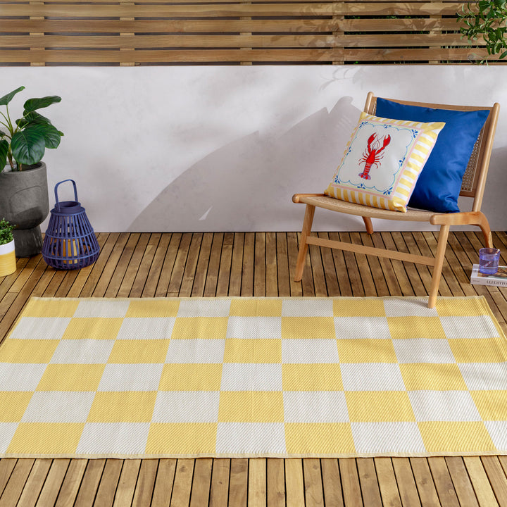 CHECKERBOARD 120X180 OUTDOOR RUG YELLOW