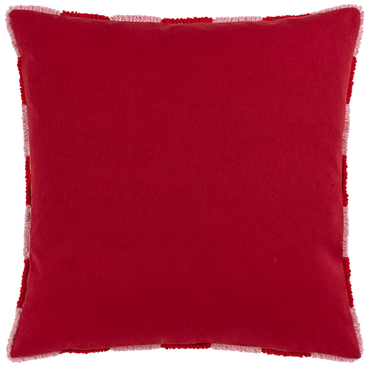 CHECK 45X45 CUSHION CASE RED OR DEAD PINK