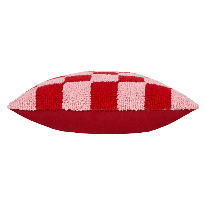 CHECK 45X45 CUSHION CASE RED OR DEAD PINK
