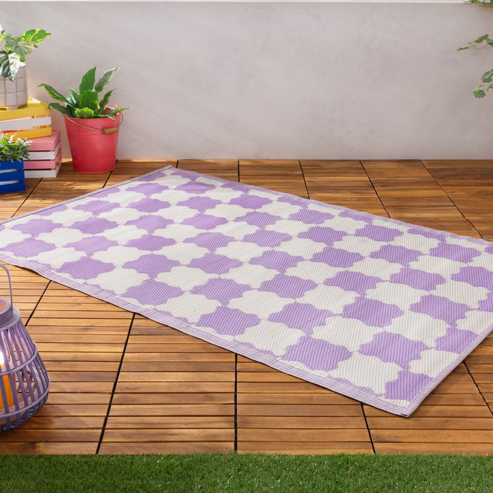 CHECK 120X180 OUTDOOR RUG LILAC