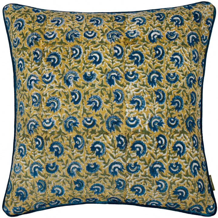 CHEDWORTH 50X50 CUSHION CASE LEMON/TRUE BLUE