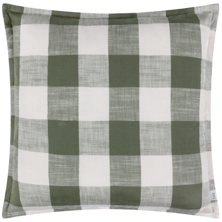 Chesil Check 50x50 Outdoor Cushion Case Moss - image 2