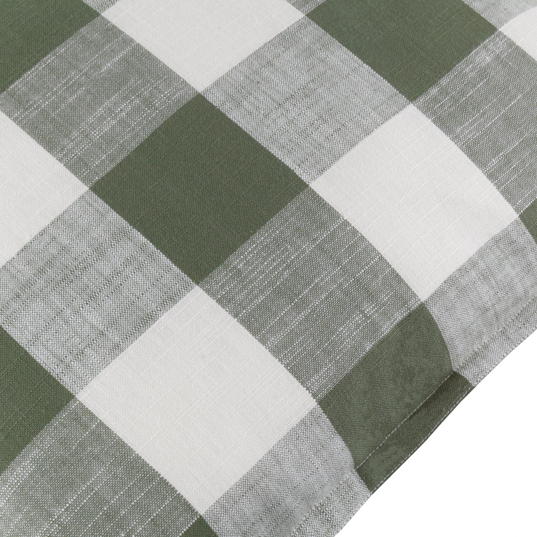 Chesil Check 50x50 Outdoor Cushion Case Moss - image 4