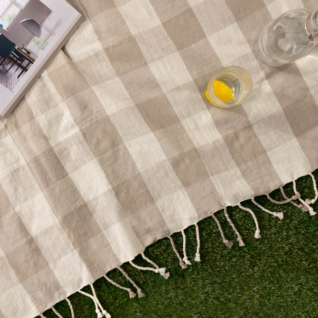 Chesil Check 130x170 Throw Natural - image 3