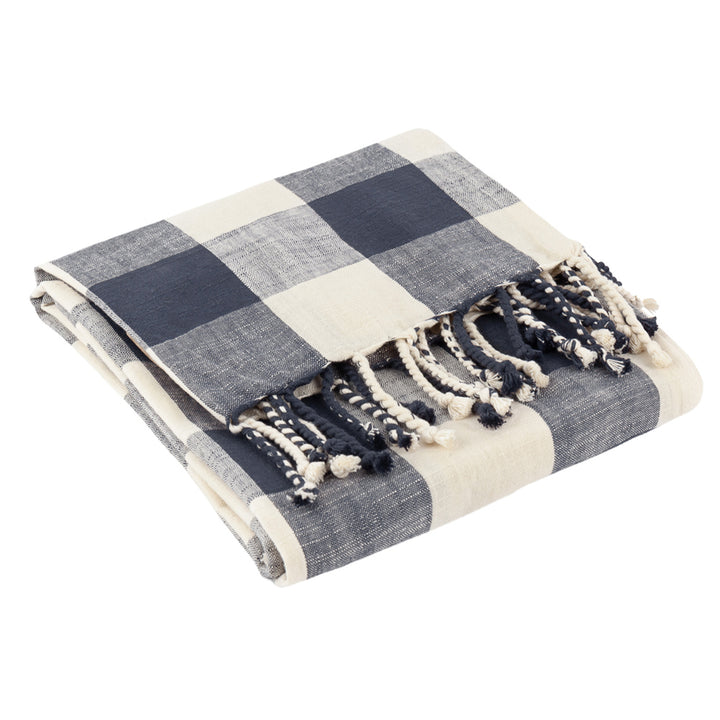 Chesil Check 130x170 Throw Navy - image 4