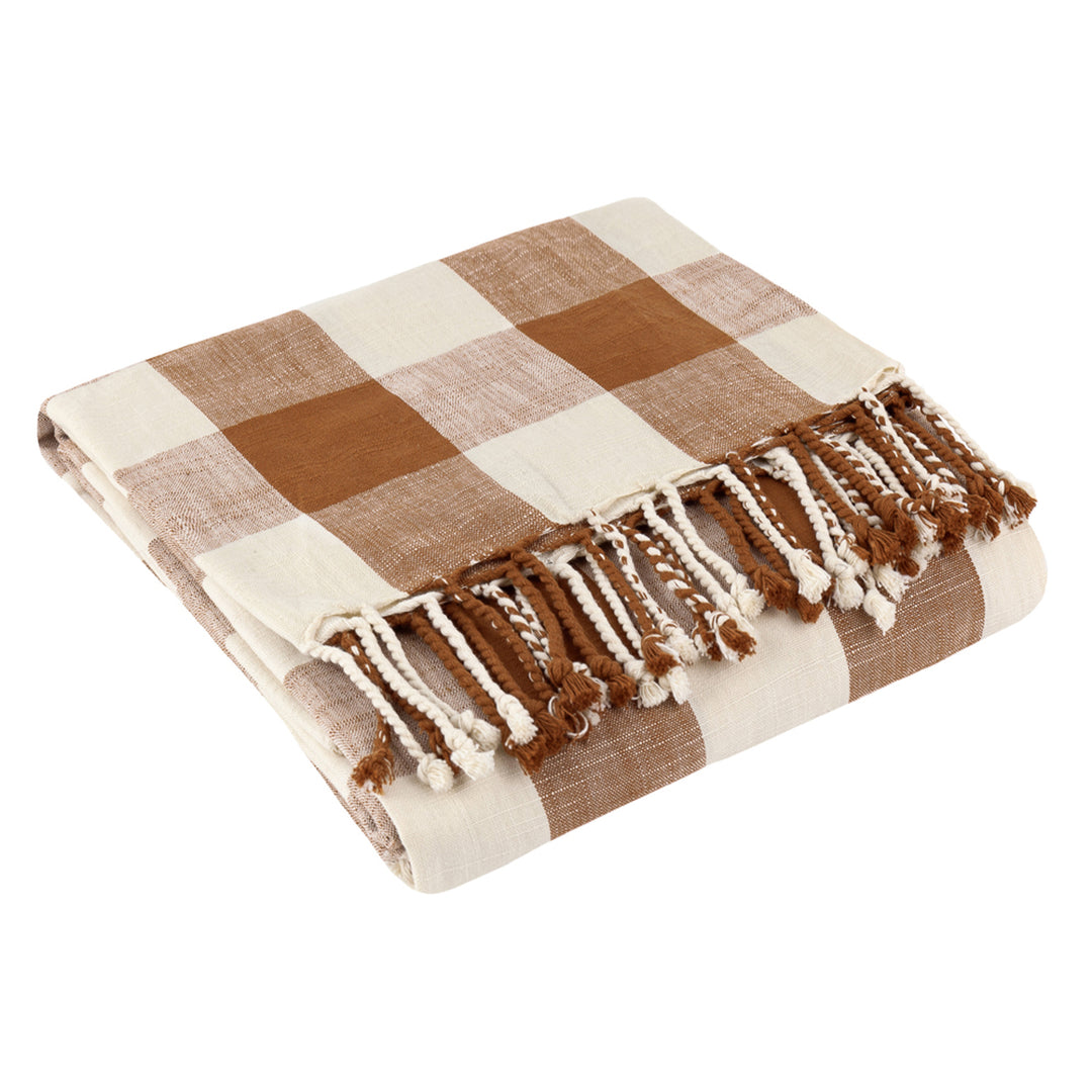 Chesil Check 130x170 Throw Pecan - image 4