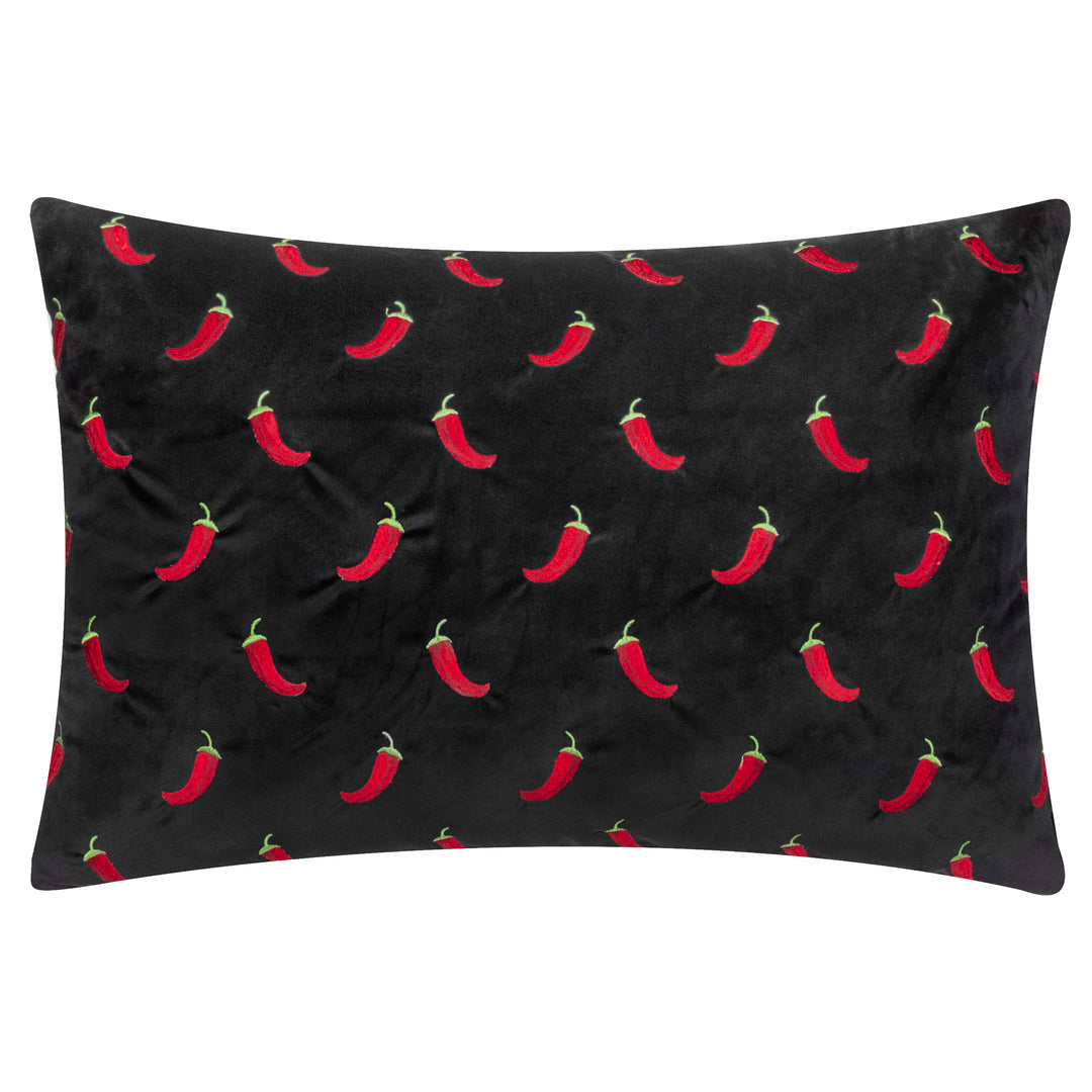 CHILLIES 40X60 CUSHION CASE BLACK
