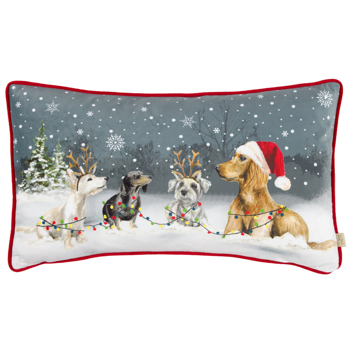 CHRISTMAS DOG 30X50 CUSHION CASE MULTI