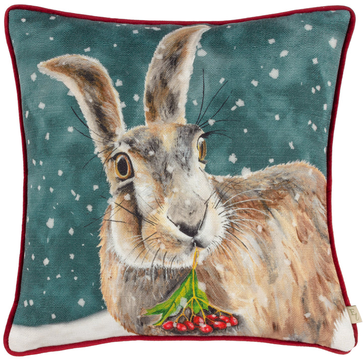 CHRISTMAS HARE 43X43 CUSHION CASE MULTI