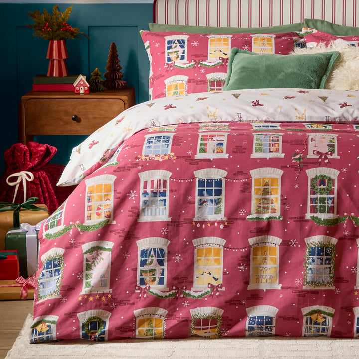 Christmas Eve Single Duvet Set Cranberry - image 4