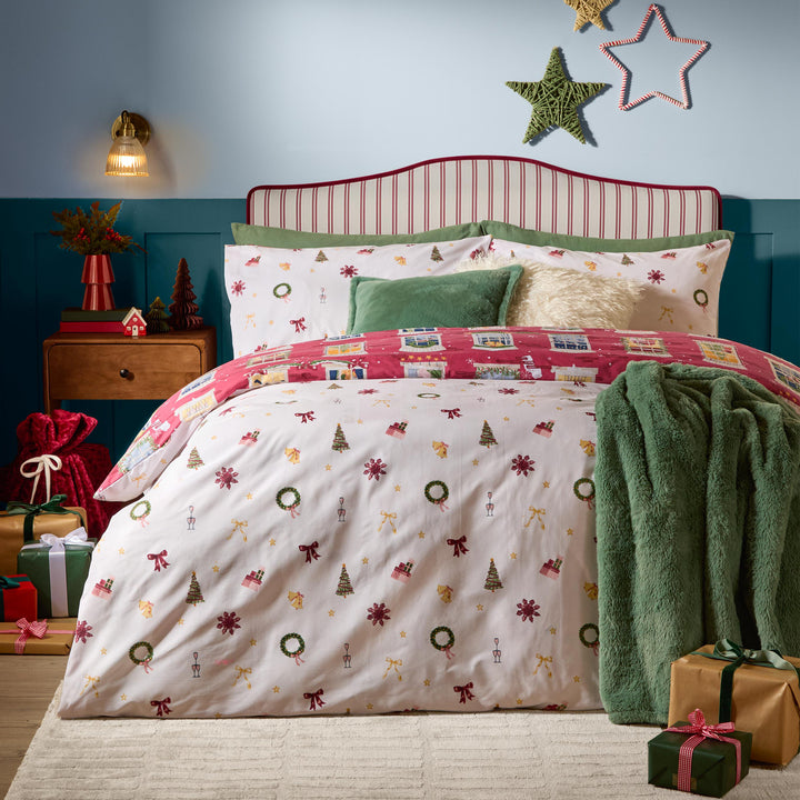 Christmas Eve Double Duvet Set Cranberry - image 2