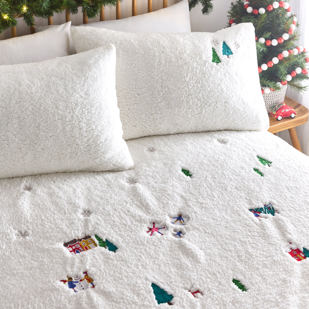 CHRISTMASTOGETHER SUPER KING DUVET SET SNOW