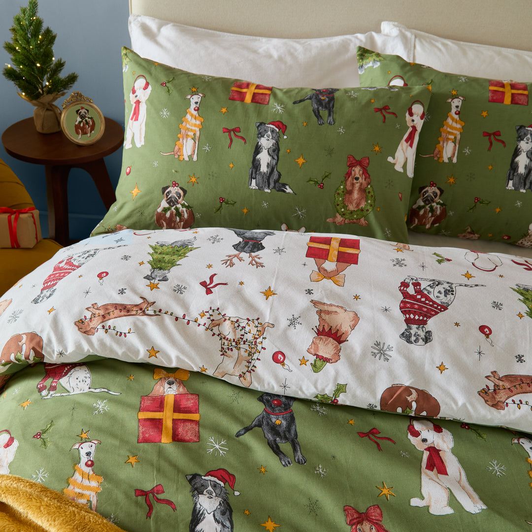 Christmas Pawty King Duvet Set Green - image 3