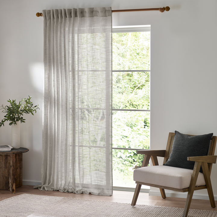 CIRRUS 140X250 TAB TOP SHEER CURTAIN PANEL GREY