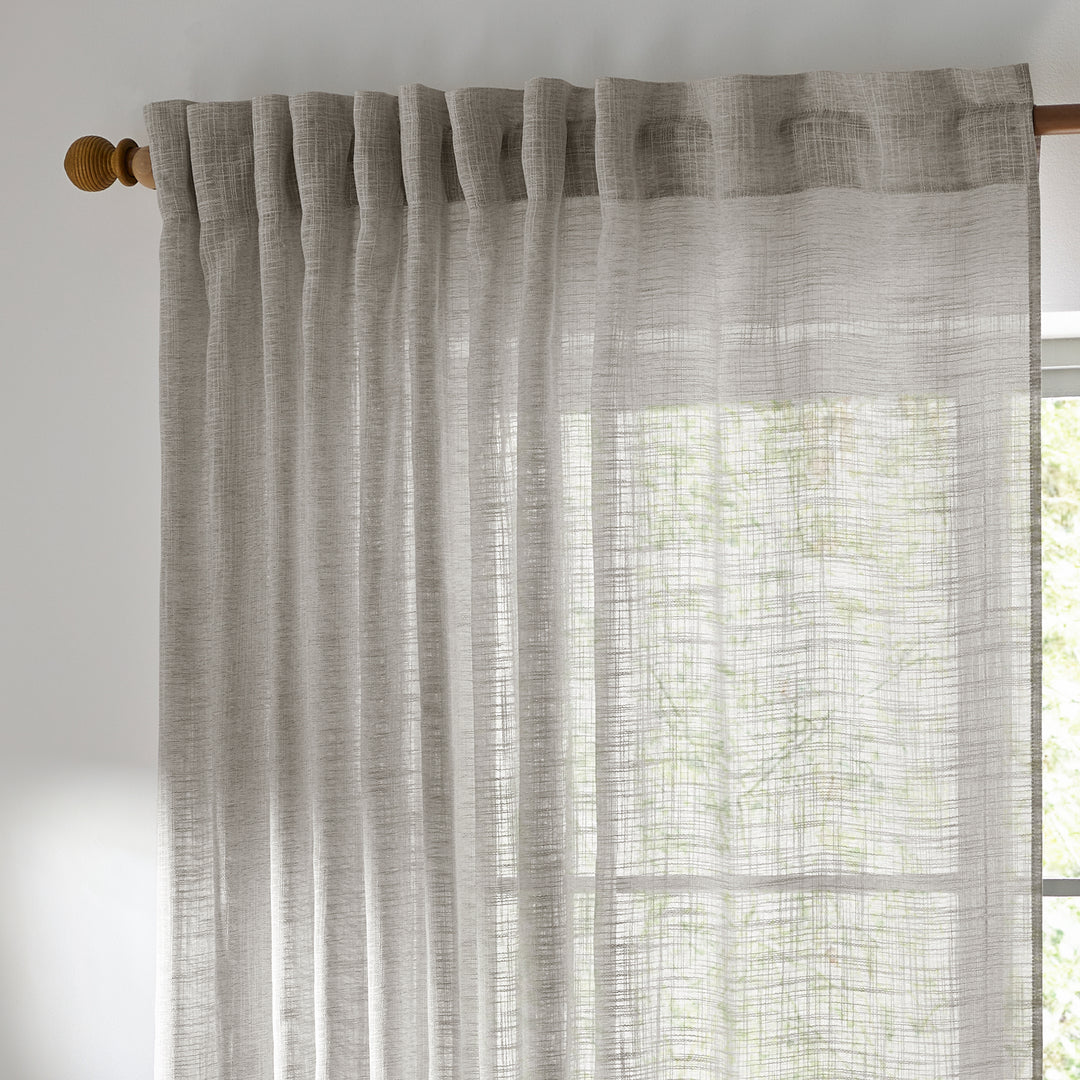 CIRRUS 140X250 TAB TOP SHEER CURTAIN PANEL GREY