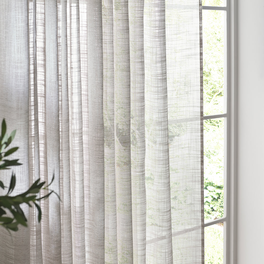 CIRRUS 140X250 TAB TOP SHEER CURTAIN PANEL GREY