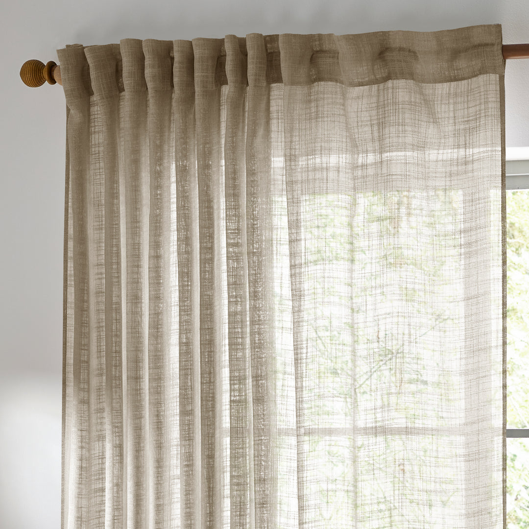 CIRRUS 140X250 TAB TOP SHEER CURTAIN PANEL LINEN