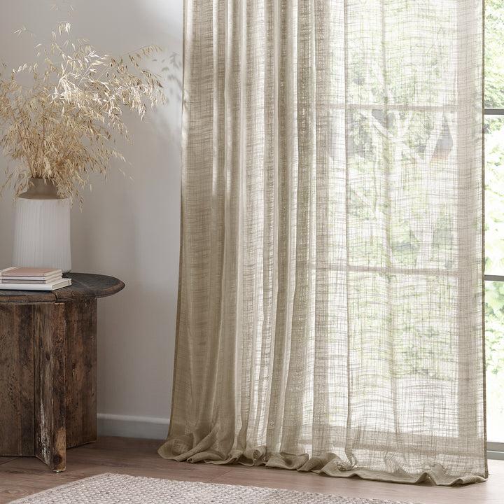 CIRRUS 140X250 TAB TOP SHEER CURTAIN PANEL LINEN