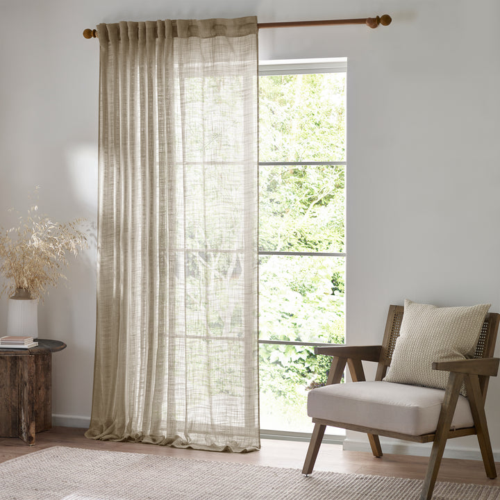 CIRRUS 140X250 TAB TOP SHEER CURTAIN PANEL LINEN