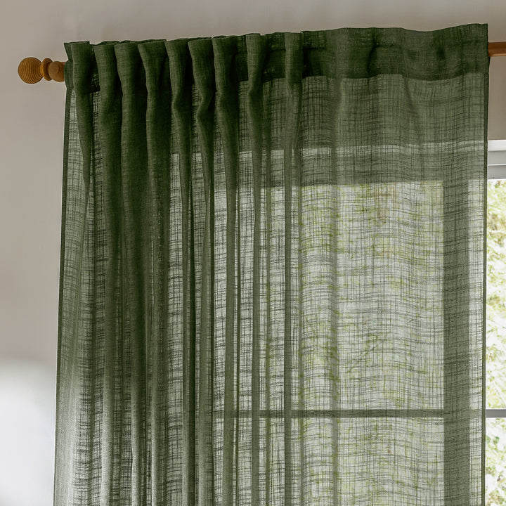 CIRRUS 290X250 TAB TOP SHEER CURTAIN PANEL FOREST