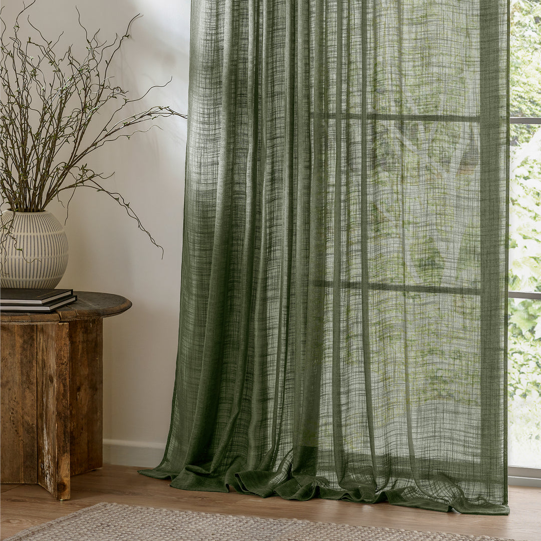 CIRRUS 290X250 TAB TOP SHEER CURTAIN PANEL FOREST