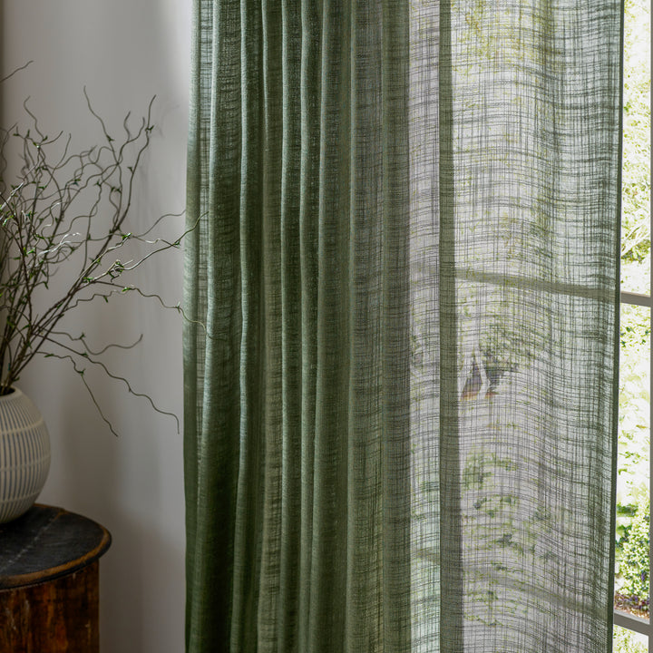 CIRRUS 290X250 TAB TOP SHEER CURTAIN PANEL FOREST