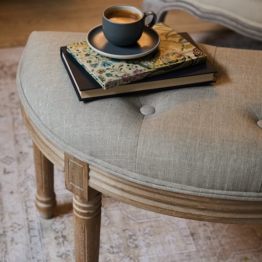 CLAUDETTE FOOTSTOOL LINEN