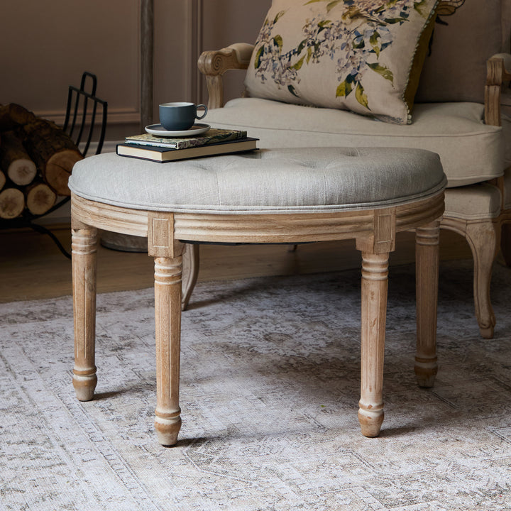 CLAUDETTE FOOTSTOOL LINEN