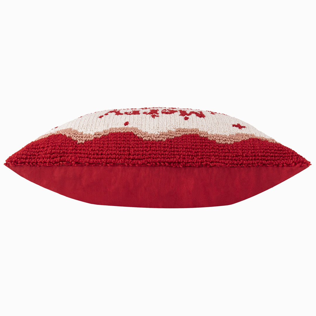 CANDY MERRY CHRISTMAS 30X50 CUSHION CASE RED/WHITE